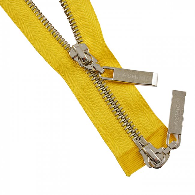 Молния Fashion-A "металл" никель тип 5-2 разъемная 75см (1шт) цвет:506-яр.желтый
