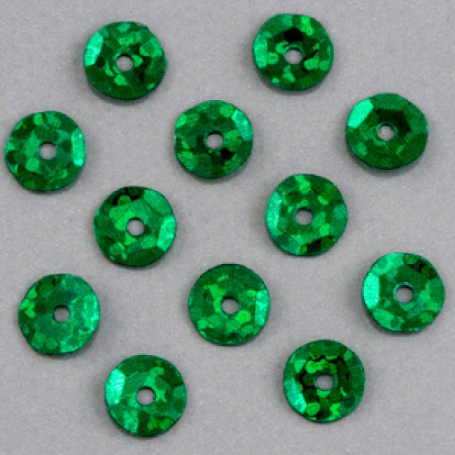 Пайетки лазерные "круг" d 6,5мм (500гр) цвет:1514-т.зеленый
