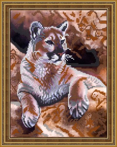«Светлица» рисунок на ткани для вышивания бисером К-182 «Тигр» 19*24см (1шт) цвет:К-182