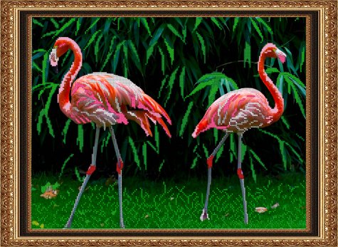 «Светлица» рисунок на ткани для вышивания бисером К-167 «Фламинго» 41,4*30,4см (1шт) цвет:К-167