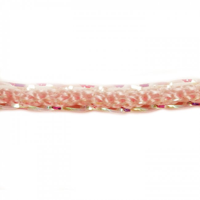 Шнур декоративный 7896 с люрексом 1мм (20м) цвет:512-св.розовый/люрек