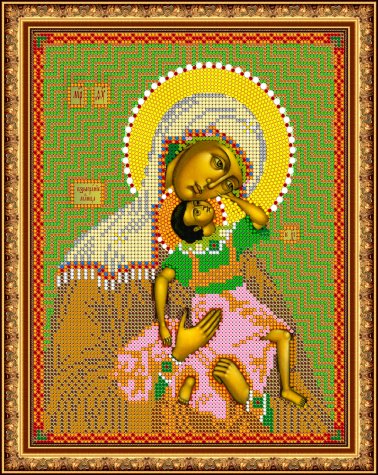 «Светлица» рисунок на ткани для вышивания бисером 426 «Прсв. Бца Взыграние младенца» 19*24см (1шт) цвет:426
