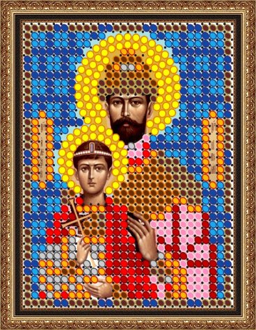 «Светлица» рисунок на ткани для вышивания бисером 832Л «Св. Царь Николай» 6*7,5см (5шт) цвет:832Л