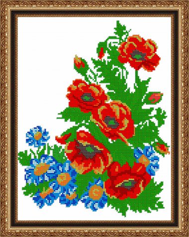 «Светлица» рисунок на ткани для вышивания бисером К-219 «Полевые цветы» 24*30см (1шт) цвет:К-219