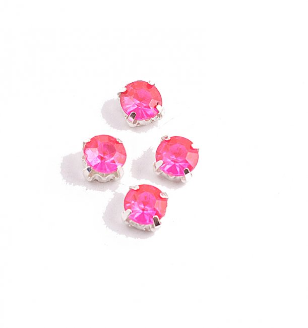 Стразы пришивные в оправе FS8633 d 8мм (500шт) цвет:397-розовый