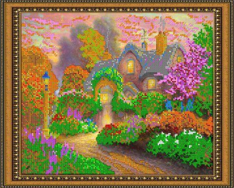«Светлица» набор для вышивания бисером №230 «Цветы в саду» бисер Китай 30*24см (1шт) цвет:230