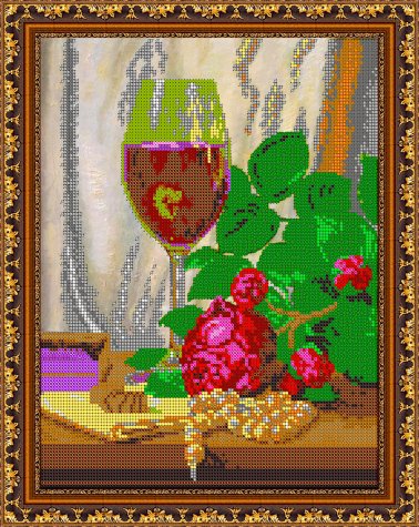 «Светлица» набор для вышивания бисером №389 «Бокал вина» бисер Китай 24*30см (1шт) цвет:389