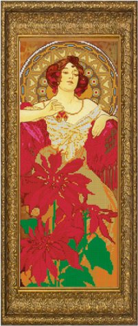 «Светлица» рисунок на ткани для вышивания бисером К-398 «Девушка - рубин» 19*48см (1шт) цвет:К-398