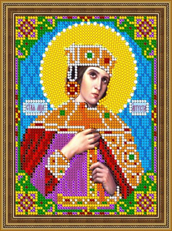 «Светлица» рисунок на ткани для вышивания бисером 742М «Св. Августа» 12*16см (1шт) цвет:742М