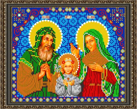 «Светлица» рисунок на ткани для вышивания бисером 449 «Св. Иоаким и Анна» 19*24см (1шт) цвет:449
