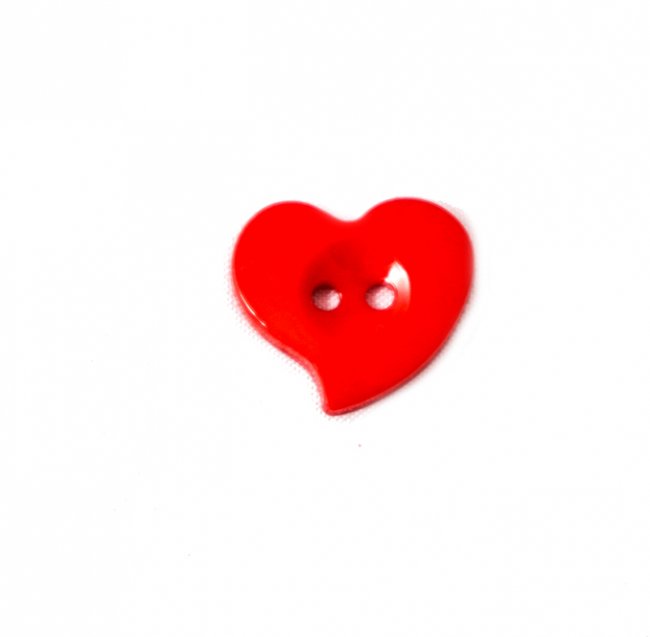 Пуговица "Сердце" 22*20мм на 2 прокола (50шт) цвет:820-красный
