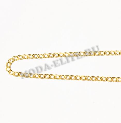 Цепь металл декоративная 11556-3звено 5*4мм (5м) цвет:золото