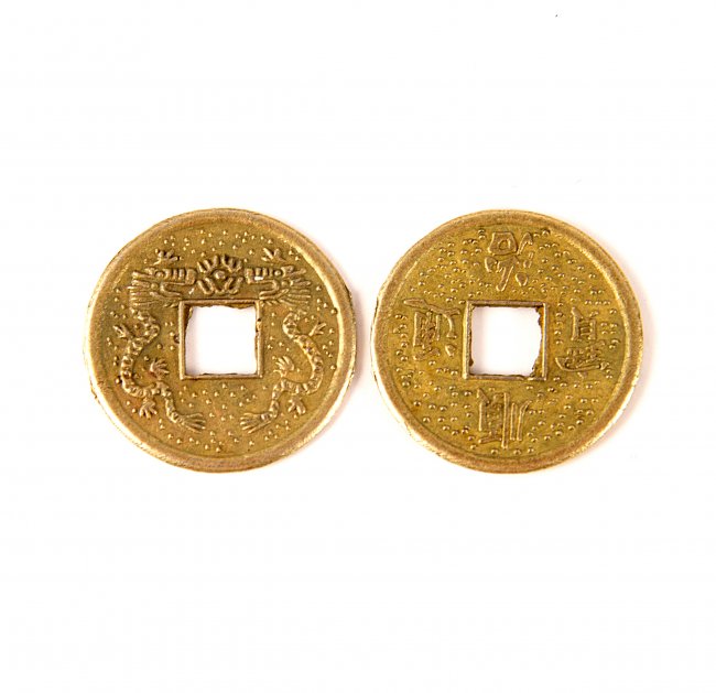 Монета металл FS11697 "Дракон" d10мм (50шт) цвет:оксид