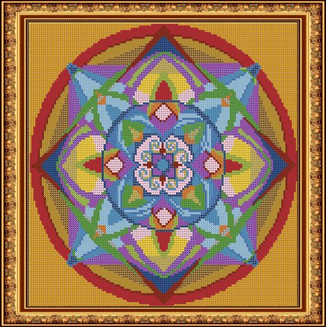 «Светлица» рисунок на ткани для вышивания бисером К-547П «Мандала. Гармония» 27*27см (1шт) цвет:К-547П