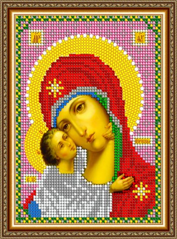 «Светлица» рисунок на ткани для вышивания бисером 345М «Прсв.Богородица Игоревская» 12*16см (1шт) цвет:345М