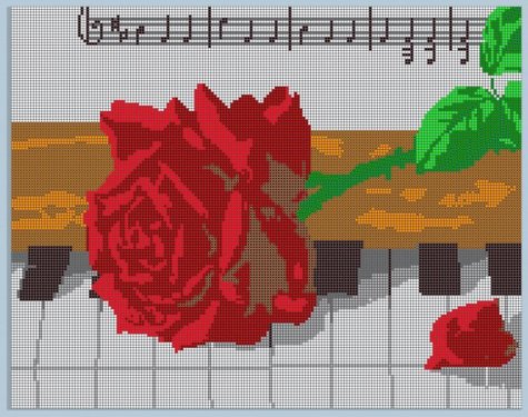 «Светлица» рисунок на ткани для вышивания бисером К-564П «Ноты с розой» 38*30см (1шт) цвет:К-564П
