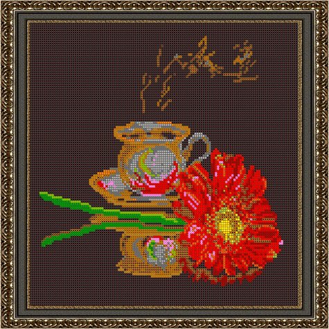 «Светлица» рисунок на ткани для вышивания бисером К-559П «Кофе для неё» 27*27см (1шт) цвет:К-559П