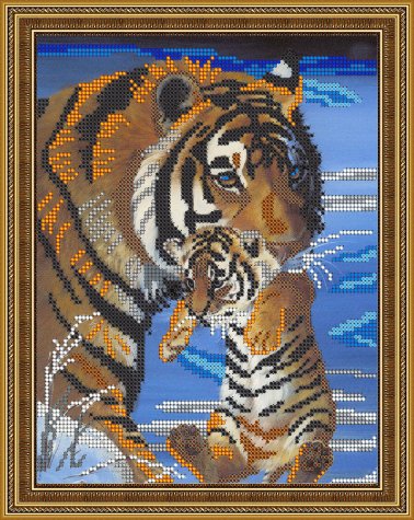 «Светлица» рисунок на ткани для вышивания бисером К-177 «Тигры» 24*19см (1шт) цвет:К-177