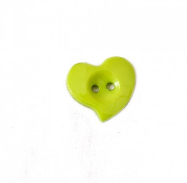 Пуговица "Сердце" 22*20мм на 2 прокола (10шт) цвет:041-салатовый