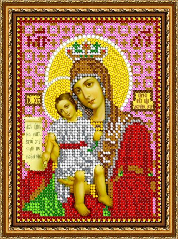 «Светлица» рисунок на ткани для вышивания бисером 309М «Прсв.Богородица Достойно Есть» 12*16см (1шт) цвет:309М