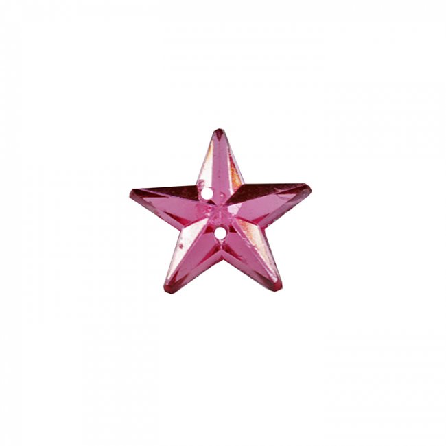 Стразы пришивные пластик "звезда" d13мм (50шт) цвет:С513-св.розовый
