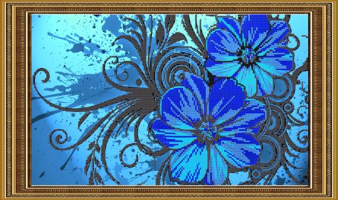 «Светлица» набор для вышивания бисером №038 «Синие цветы» бисер Чехия 37,7*22,4см (1шт) цвет:038