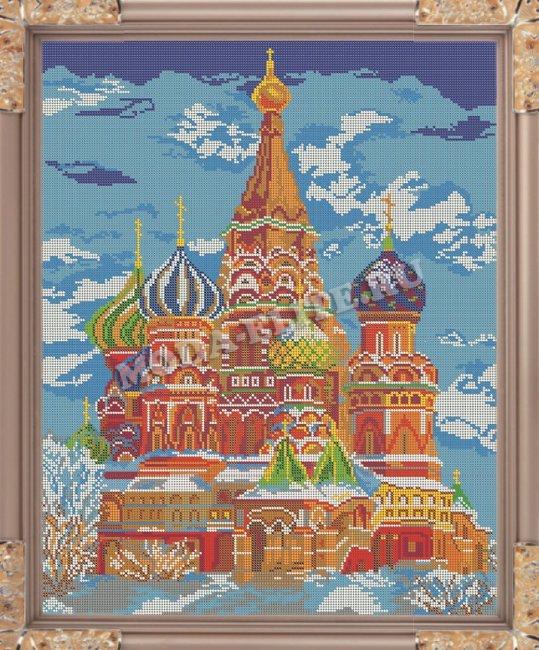 «Светлица» рисунок на ткани для вышивания бисером К-007 «Собор Василия Блаженного» 38*48см (1шт) цвет:К-007