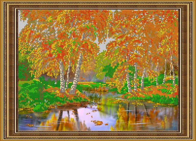 «Светлица» рисунок на ткани для вышивания бисером К-027 «Осень» 34,1*24,6см (1шт) цвет:К-027