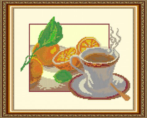 «Светлица» рисунок на ткани для вышивания бисером К-044 «Чашка чая» 30*24см (1шт) цвет:К-044