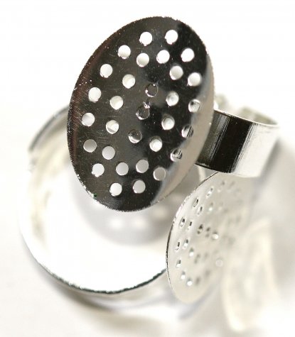 Основа для колец FS4755 регулируемая min 17мм с ситечком (1шт) цвет:серебро