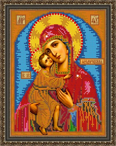 «Светлица» рисунок на ткани для вышивания бисером 403 «Прсв. Богородица Феодоровская» 19*24см (1шт) цвет:403
