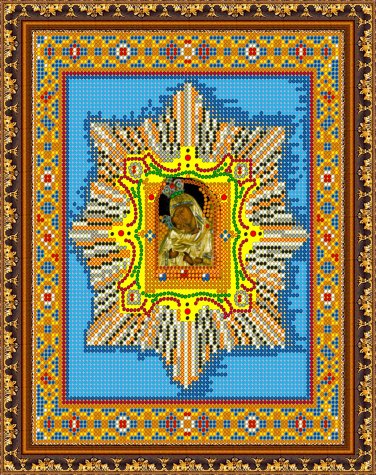 «Светлица» рисунок на ткани для вышивания бисером 404 «Почаевская Божия Матерь» 19*24см (1шт) цвет:404