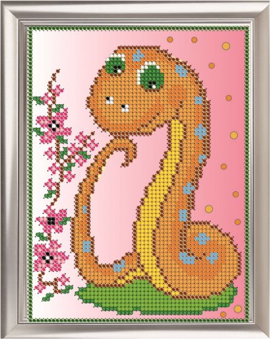«Светлица» рисунок на ткани для вышивания бисером Д-030 «Змеючка» 12*16см (1шт) цвет:Д-030