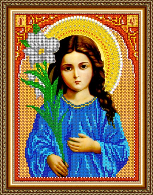 «Светлица» рисунок на ткани для вышивания бисером 365 «Св.Богородица Трилетствующая» 19*24см (1шт) цвет:365