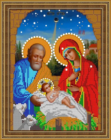«Светлица» набор для вышивания бисером 8391 «Рождество Христово» бисер Чехия 19*24см (1шт) цвет:8391