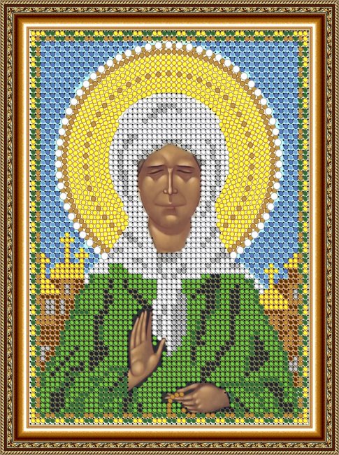 «Светлица» рисунок на ткани для вышивания бисером 301М «Св.Матрона Московская» 12*16см (1шт) цвет:301М