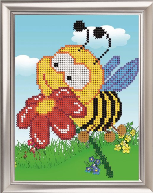 Набор для вышивания бисером Д-015 "Пчелка" 12*16см (1шт) цвет:Д-015
