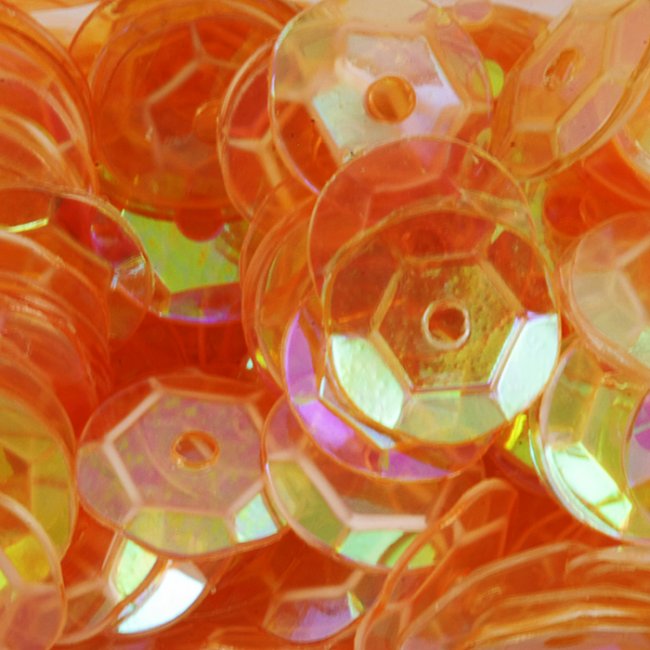 Пайетки прозрачный перламутр "круг" d 6,5мм (50гр) цвет:C843-т.оранжевый