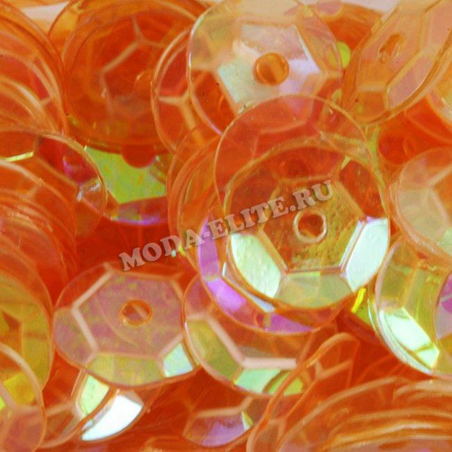 Пайетки прозрачный перламутр "круг" d 6,5мм (50гр) цвет:C843-т.оранжевый