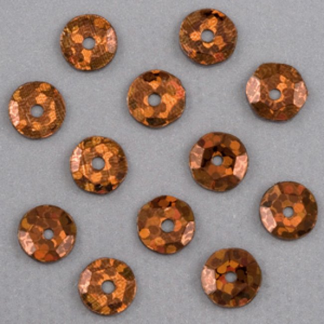 Пайетки лазерные "круг" d 6,5мм (500гр) цвет:50107-медно-коричнев
