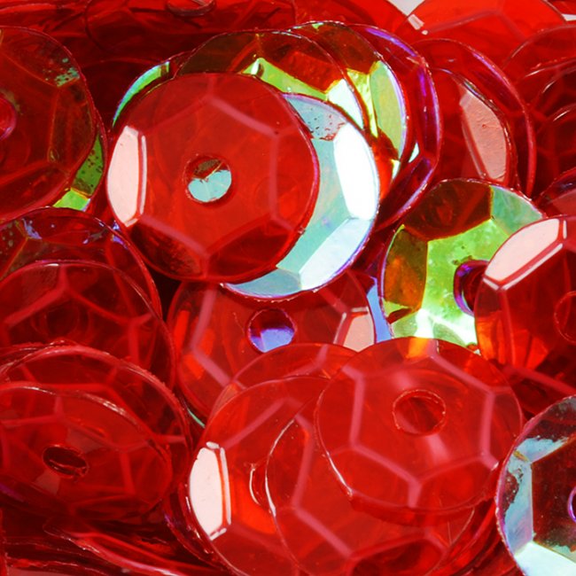 Пайетки прозрачный перламутр "круг" d 6,5мм (10гр) цвет:419-красный