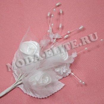 Бутоньерка № HF 7444 18*7см (1шт) цвет:501-белый