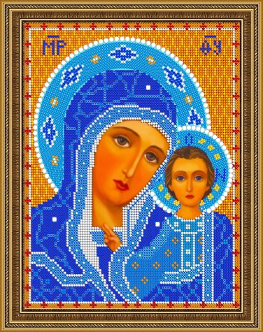 «Светлица» рисунок на ткани для вышивания бисером 320 «Прп.Богородица Казанская» 19*24см (1шт) цвет:320
