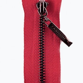 Молния Fashion-S "металл" т.никель тип 3-1 разъемная 60см (1шт) цвет:171-т.красный
