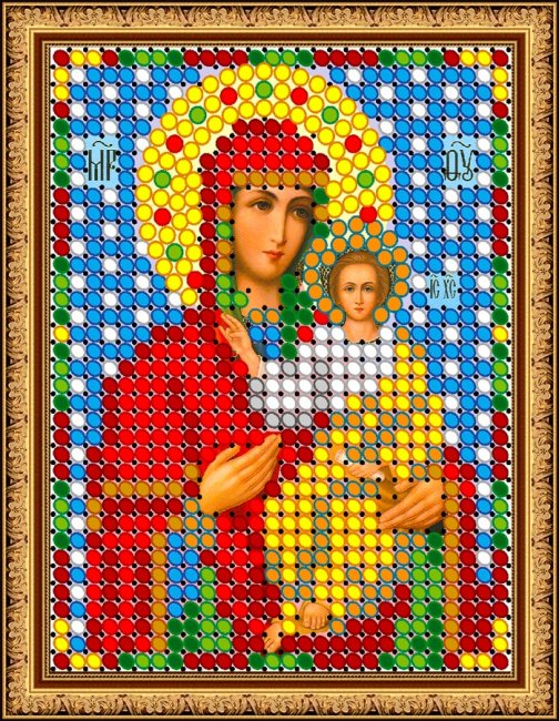 «Светлица» рисунок на ткани для вышивания бисером 314Л «Прсв. Богородица Смоленская» 6*7,5см (5шт) цвет:314Л