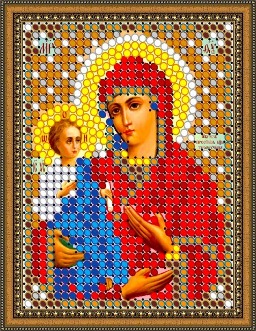 «Светлица» рисунок на ткани для вышивания бисером 406Л «Прсв. Богородица Троеручица» 6*7,5см (5шт) цвет:406Л