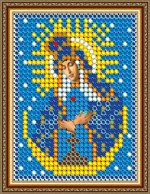 «Светлица» рисунок на ткани для вышивания бисером 419Л «Прсв. Богородица Остробрамская» 6*7,5см (5шт) цвет:419Л