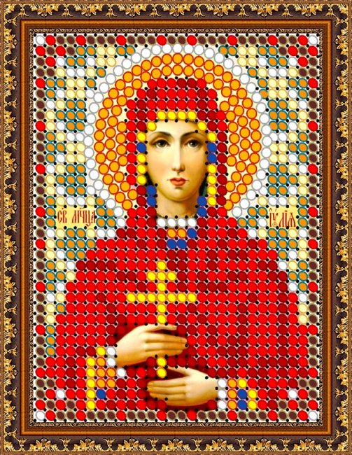 «Светлица» рисунок на ткани для вышивания бисером 712Л «Св. Великомученица Юлия» 6*7,5см (5шт) цвет:712Л