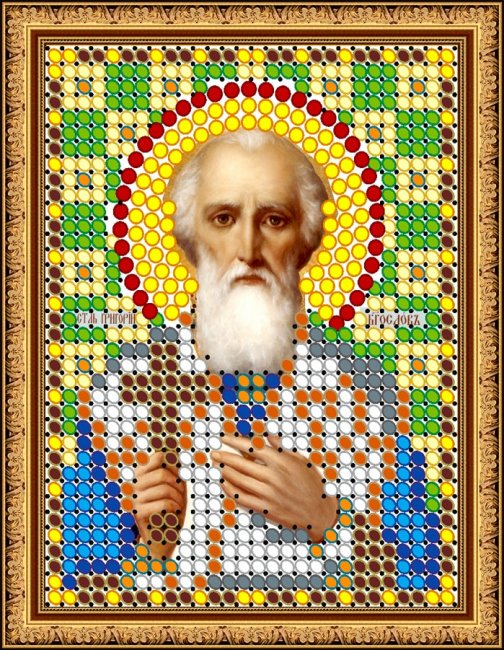 «Светлица» рисунок на ткани для вышивания бисером 764Л «Св. Григорий» 6*7,5см (5шт) цвет:764Л
