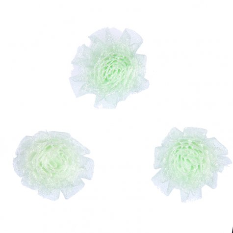 Цветок пришивной №22 из органзы 2см (200шт) цвет:543-св.бирюзовый